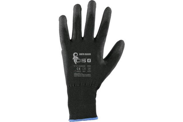 CXS Rukavice BRITA BLACK vel. 10