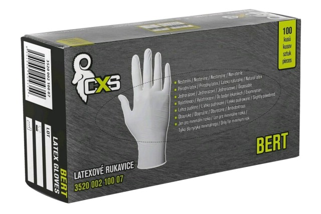 CXS Rukavice jednorzov BERT latexov vel. 10
