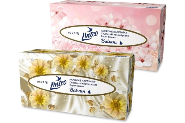 Kapesnky paprov v krabice LINTEO 90Ks 3 vrstv